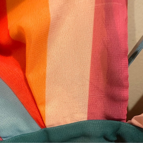 Essue Striped Colorful Midi Dress Strappy Size L - Picture 4 of 4